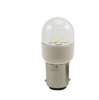 Boat Led Bulb, 1.5 watts - 10-30 volts - indicator led - BA15D - D25*57mm - White/Clear color - T25-6L-BA15D-W - AZLED